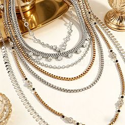 Boho Alloy Crystal Rhinestone Multi Layered Necklaces with Teardrop Tassel&nbsp;WG7D1FE-01