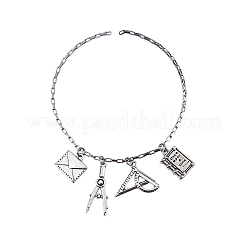 100pcs 10 Style Tibetan Style Alloy Pendants for Teachers' Day&nbsp;TIBEP-CJ0001-28
