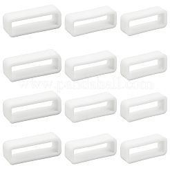 30Pcs 3 Styles Rectangle Silicone Retainer Buckle Holder Watchbands Retaining Hoop Replacement Watch Strap Clasp&nbsp;FIND-CN0002-39B