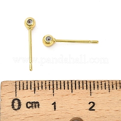Brass Stud Earrings Findings&nbsp;KK-B142-04A-G