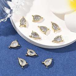 SHEGRACE Brass Pave Clear Cubic Zirconia Teardrop Chandelier Component Links&nbsp;XGRQ2O339-428G