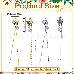 4Pairs 2 Colors Iron & Alloy Cuff Earrings&nbsp;EJEW-HY0001-15
