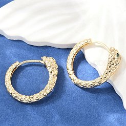 Brass Green Cubic Zirconia Hoop Earrings&nbsp;EJEW-Q016-12G