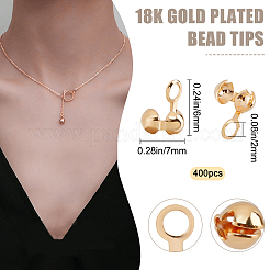 400Pcs Brass Bead Tips&nbsp;KK-BBC0001-18