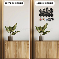 Wood & Iron Wall Mounted Hangers&nbsp;HJEW-WH0055-098