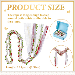 Polyester Cord Composite Board Wrist Corsages for Wedding&nbsp;HJEW-BC00121