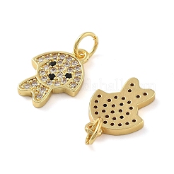 Brass Micro Pave Cubic Zirconia Pendants&nbsp;KK-C092-16G