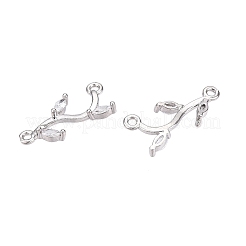 Brass Clear Cubic Zirconia Branch Links Connectors&nbsp;X-KK-S359-156P-RS