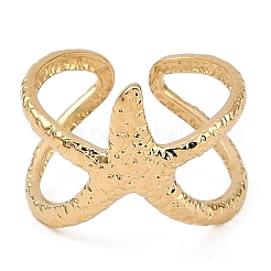 304 Stainless Steel Open Cuff Rings for Women&nbsp;RJEW-A049-07G