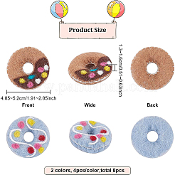 8Pcs 2 Colors Felt Needle Felting Doughnut Ornaments&nbsp;AJEW-BC0001-97