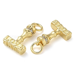 Rack Plating Brass Cubic Zirconia Pendants&nbsp;KK-K392-14G
