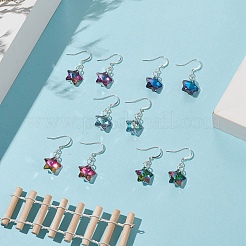 Electroplated Glass Star Dangle Earrings&nbsp;EJEW-JE05160