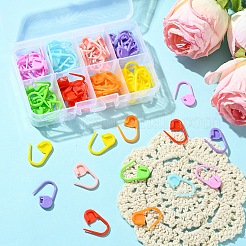 80Pcs 8 Colors Eco-Friendly ABS Plastic Knitting Crochet Locking Stitch Markers Holder&nbsp;FIND-YW0005-36