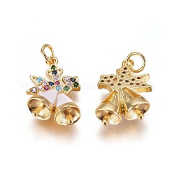 Brass Micro Pave Cubic Zirconia Pendants&nbsp;ZIRC-I028-12G
