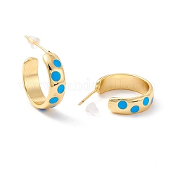 Real 18K Gold Plated Brass Stud Earrings for Women&nbsp;EJEW-I684-09G-04-RS