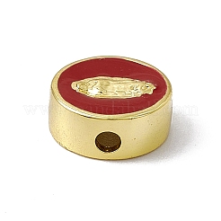 Real 18K Gold Plated Brass Enamel Beads&nbsp;KK-A170-02G-01