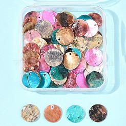 56Pcs 5 Colors Spray Painted Natural Akoya Shell Pendants&nbsp;SHEL-FS0001-09