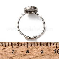 Adjustable 304 Stainless Steel Cuff Ring Components&nbsp;STAS-D372-08P-03