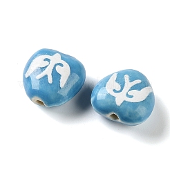 Printed Handmade Porcelain Beads&nbsp;FIND-H023-01D