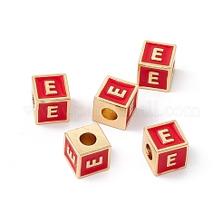 Rack Plating Brass Enamel Beads&nbsp;KK-B060-04G-03E