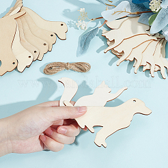 32Pcs 2 Styles Cat & Dog Unfinished Blank Cutouts for Painting Arts&nbsp;WOOD-PH0003-74