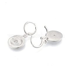 Clear Cubic Zirconia Horse Eye Dangle Leverback Earrings&nbsp;EJEW-N012-104P