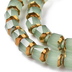 Electroplated Glass Imitation Jade Beads Strands&nbsp;GLAA-P003-C03
