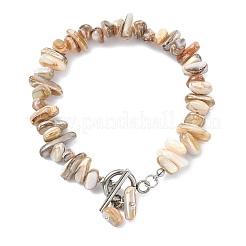 Nuggets Natural Freshwater Shell Charm Bracelets&nbsp;BJEW-JB14016