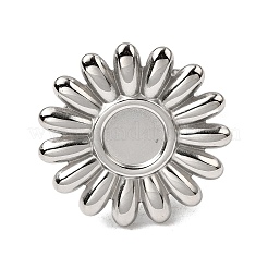Adjustable 304 Stainless Steel Open Cuff Ring Components&nbsp;X-STAS-P403-01E-P