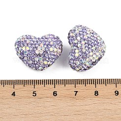 Heart Shaped Polymer Clay Rhinestone Beads&nbsp;CLAY-NH0002-01D