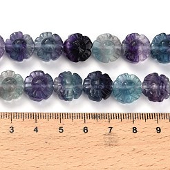 Natural Fluorite Carved Beads Strands&nbsp;G-L634-J04-F01