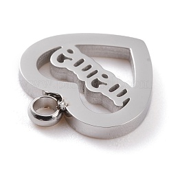 Non-Tarnish 304 Stainless Steel Charms&nbsp;STAS-Y002-03P