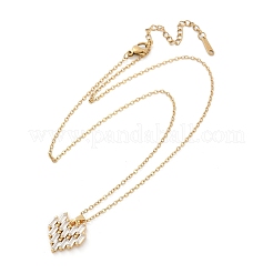 Heart Brass Micro Pave Cubic Zirconia Pendant Neckalces&nbsp;NJEW-C076-25G