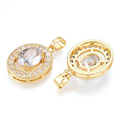 Brass Micro Pave Cubic Zirconia Pendants&nbsp;KK-N254-234G