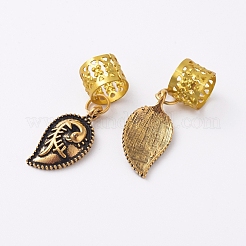 Aluminum Hair Braid Rings Pendants&nbsp;OHAR-TAC0001-04