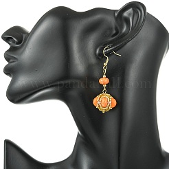 Glass Seed Bead and Synthetic Imperial Jasper Dangle Earrings&nbsp;EJEW-MZ00743-02