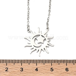 304 Stainless Steel Sun Moon Star Pendant Necklaces for Women&nbsp;NJEW-B158-02P