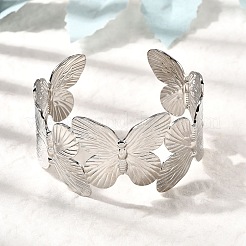 304 Stainless Steel Cuff Bangles&nbsp;BJEW-L705-03P