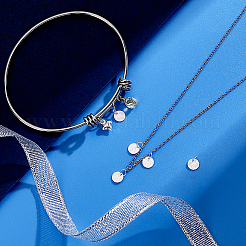 5Pcs 925 Sterling Silver Textured Flat Round Charms with Jump Rings&nbsp;STER-BC0003-98S