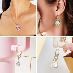 10Pcs UV Plating Alloy with Mixed Color Glass Rhinestone Pendants&nbsp;FIND-YW0009-03A