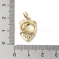 Brass Micro Pave Clear Cubic Zirconia Pendants&nbsp;KK-M275-13G