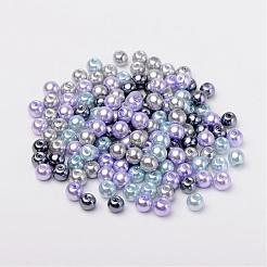 Silver-Grey Mix Pearlized Glass Pearl Beads&nbsp;HY-X006-6mm-13