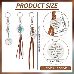 3Pcs Imitation Leather & Alloy Pendant Decoration&nbsp;HJEW-BC00051