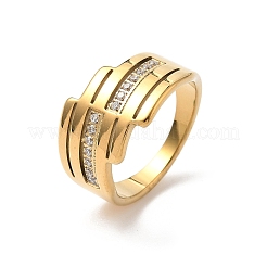 304 Stainless Steel Cubic Zirconia Finger Rings for Women&nbsp;RJEW-F189-04G