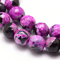 Natural Fire Crackle Agate Bead Strands&nbsp;X-G-K166-06F-8mm-07