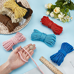 10 Bundles 10 Colors Round Polyester Twisted Cord&nbsp;OCOR-PH0007-90
