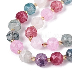 Ombre Effect Dyed Transparent Crackle Glass Beads Strands&nbsp;GLAA-Q111-10MM-M