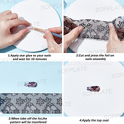 10 Rolls PET Lace Flower Nail Foils Floral Transfer Paper&nbsp;STIC-SP0001-18
