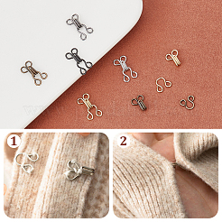 200 Sets 5 Colors Brass Garment Hook and Eye&nbsp;KK-NB0003-09