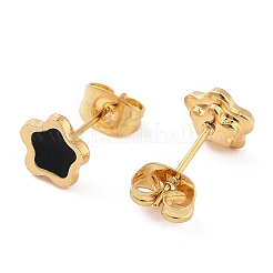 304 Stainless Steel Enamel with Glitter Stud Earrings&nbsp;EJEW-B009-27G-01